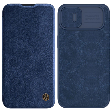 Dėklas Nillkin Qin Pro Leather Case iPhone 14 Plus Mėlynas