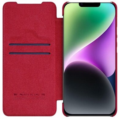 Dėklas Nillkin Qin Pro Leather Case iPhone 14 Plus Raudonas 1