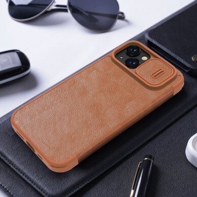 Dėklas Nillkin Qin Pro Leather Case iPhone 14 Plus Raudonas 18