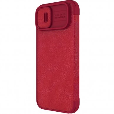 Dėklas Nillkin Qin Pro Leather Case iPhone 14 Plus Raudonas 2