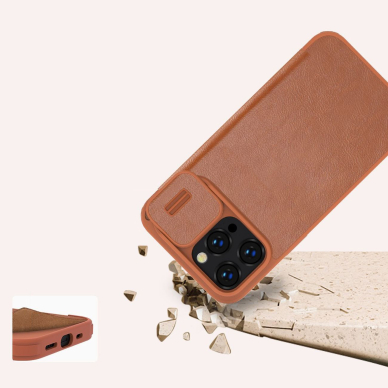 Dėklas Nillkin Qin Pro Leather Case iPhone 14 Pro Juodas 12