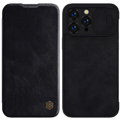 Dėklas Nillkin Qin Pro Leather Case iPhone 14 Pro Juodas