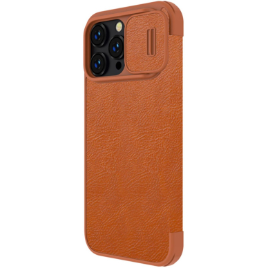 Dėklas Nillkin Qin Pro Leather Case iPhone 14 Pro Rudas 3