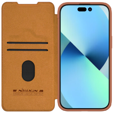 Nillkin Qin Pro Leather Flip Camera Cover Case for iPhone 15 Plus - Rudas