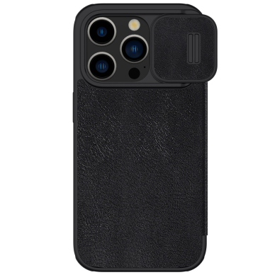 Nillkin Qin Pro Leather Flip Camera Cover Case for iPhone 15 Pro Max - Juodas 3