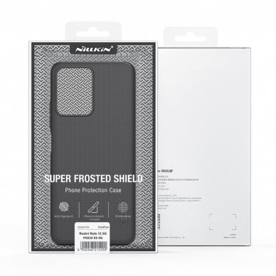 Dėklas Nillkin Super Frosted Shield Xiaomi Redmi Note 12 5G / Poco X5 5G Juodas 4