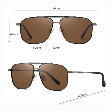 [Užsakomoji prekė] Akiniai de Soare, Barbati - Techsuit Polarized (8538) - Gun Color / Brown 10