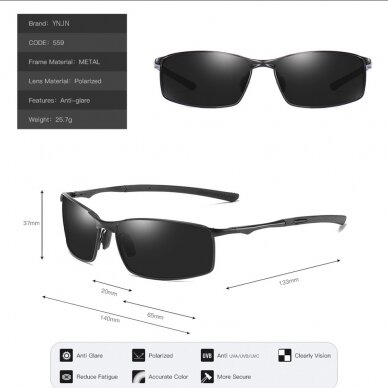 [Užsakomoji prekė] Akiniai Barbati - Techsuit Polarized (559) - Juodas / Silver 9