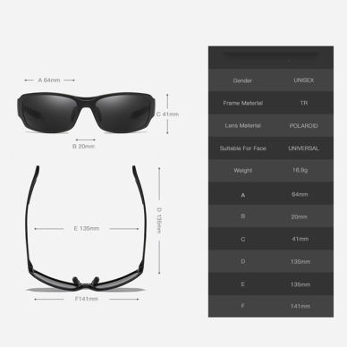 [Užsakomoji prekė] Akiniai nuo saulės- Techsuit Polarised TR90 (MM108) - Bright Juodas / Ice Mėlynas 5