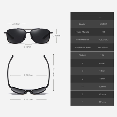 [Užsakomoji prekė] Akiniai nuo saulės- Techsuit Polarised TR90 (MM99) - Bright Juodas / Ice Mėlynas 5