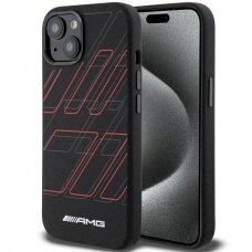 Originalus AMG dėklas Silicone Large Rhombuses Pattern MagSafe Case for iPhone 15/14/13 - Juodas