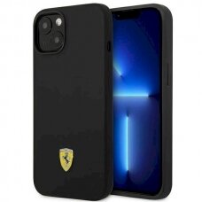 Originalus dėklas Ferrari FEHCP14SSIBBK iPhone 14 6.1  Juodas hardcase Silicone Metal Logo