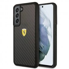 Originalus dėklas Ferrari FEHCS22SFCAK S22 S901 Juodas hardcase On Track Real Carbon