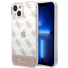 Originalus dėklas Guess GUHCP14MHG4MHP iPhone 14 Plus 6.7 rožinis / rožinis hardcase 4G Pattern Script