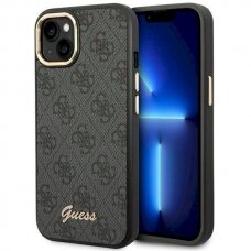 Originalus dėklas Guess GUHCP14MHG4SHK iPhone 14 Plus 6.7 Juodas hard case 4G Vintage Gold Logo