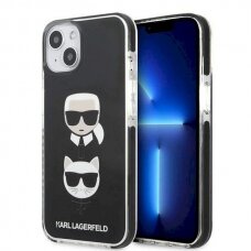 Originalus dėklas Karl Lagerfeld KLHCP13STPE2TK iPhone 13 mini 5,4 hardcase Juodas Karl &amp  Choupette Head