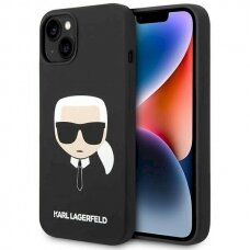 Originalus dėklas Karl Lagerfeld KLHCP14MSLKHBK iPhone 14 Plus 6.7 hardcase Juodas Silicone Karl`s Head