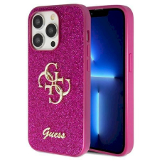 Originalus Guess dėklas Glitter Script Big 4G case for iPhone 15 Pro Max - Violetinis