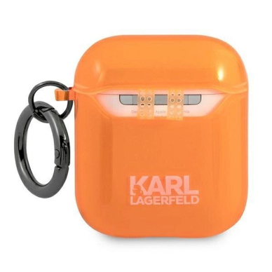 Orginalus dėklas Karl Lagerfeld KLA2UCHFO AirPods cover Oranžinis Choupette 1