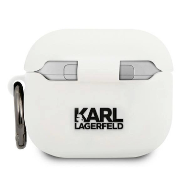 Orginalus dėklas Karl Lagerfeld KLACA3SILCHWH AirPods 3 cover /Baltas Silicone Choupette 1