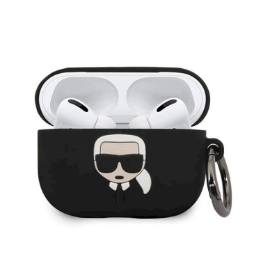 Orginalus dėklas Karl Lagerfeld KLACAPSILGLBK AirPods Pro cover Juodas Silicone Ikonik 1