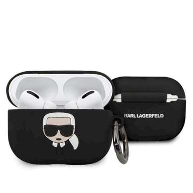 Orginalus dėklas Karl Lagerfeld KLACAPSILGLBK AirPods Pro cover Juodas Silicone Ikonik