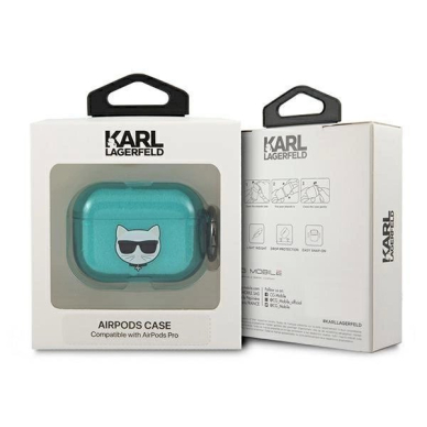 Orginalus dėklas Karl Lagerfeld KLAPUCHFL AirPods Pro cover /Mėlynas Choupette 2