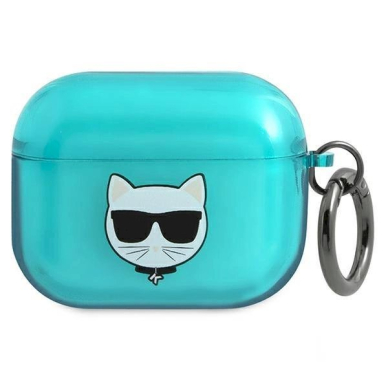 Orginalus dėklas Karl Lagerfeld KLAPUCHFL AirPods Pro cover /Mėlynas Choupette