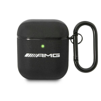 Originalus AMG dėklas AMA2SLWK AirPods cover Juodas Leather