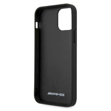 Originalus AMG dėklas AMHCP12LGSEBK iPhone 12 Pro Max 6,7"  Juodas hardcase Leather Debossed Lines 6