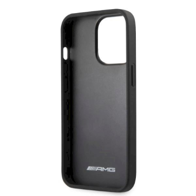 Originalus AMG dėklas AMHCP13LOSDBK iPhone 13 Pro / 13 6.1  Juodas hardcase Leather Curved Lines 6