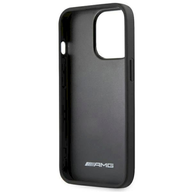 Originalus AMG dėklas AMHCP14LGSEBK iPhone 14 Pro 6.1 Juodas hardcase Leather Debossed Lines 6