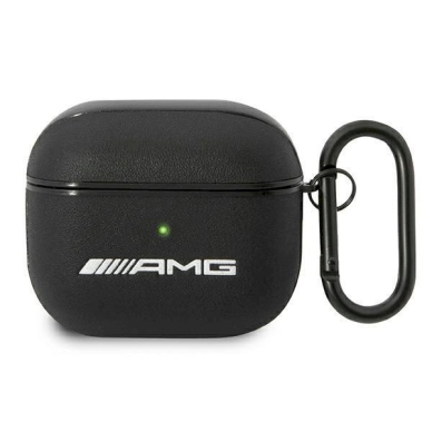 Originalus AMG dėklas Leather Big Logo case skirta AirPods 3 - Juodas