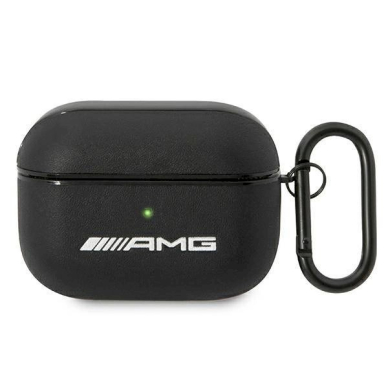 Originalus AMG dėklas Leather Big Logo case skirta AirPods Pro - Juodas