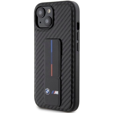 Originalus BMW dėklas Grip Stand Smooth & Carbon iPhone 15 - Juodas 1