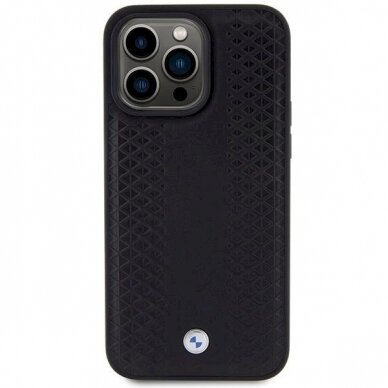 Originalus BMW dėklas Leather Diamond Pattern iPhone 15 Pro Max - Juodas 2