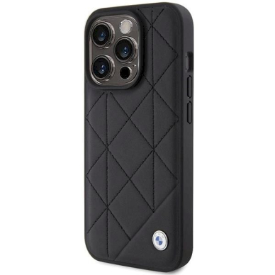 Originalus BMW dėklas Leather Quilted iPhone 15 Pro Max - Juodas 1