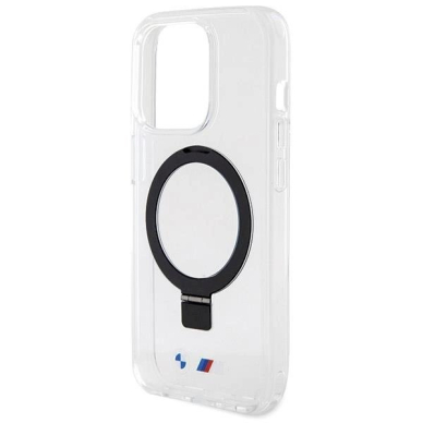 Originalus BMW dėklas Ring Stand M Collection MagSafe iPhone 15 Pro Max - Permatomas 5