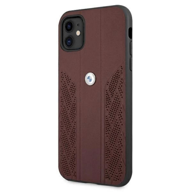 Originalus dėklas BMW BMHCN61RSPPR iPhone 11 6,1" / Xr Raudonas hardcase Leather Curve Perforate 1