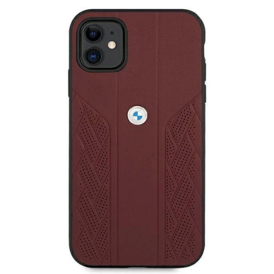 Originalus dėklas BMW BMHCN61RSPPR iPhone 11 6,1" / Xr Raudonas hardcase Leather Curve Perforate 2