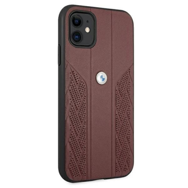 Originalus dėklas BMW BMHCN61RSPPR iPhone 11 6,1" / Xr Raudonas hardcase Leather Curve Perforate 3