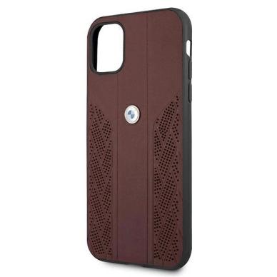 Originalus dėklas BMW BMHCN61RSPPR iPhone 11 6,1" / Xr Raudonas hardcase Leather Curve Perforate 5