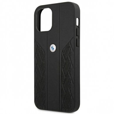 Originalus dėklas BMW BMHCP12LRSPPK iPhone 12 Pro Max 6,7"  Juodas hardcase Leather Curve Perforate 5