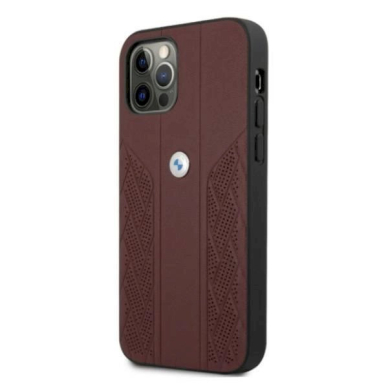 Originalus dėklas BMW BMHCP12LRSPPR iPhone 12 Pro Max 6,7" Raudonas hardcase Leather Curve Perforate 1