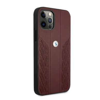 Originalus dėklas BMW BMHCP12LRSPPR iPhone 12 Pro Max 6,7" Raudonas hardcase Leather Curve Perforate 3