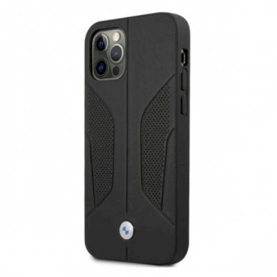 Originalus dėklas BMW BMHCP12MRSCSK iPhone 12/12 Pro 6,1"  Juodas hardcase Leather Perforate Sides 1