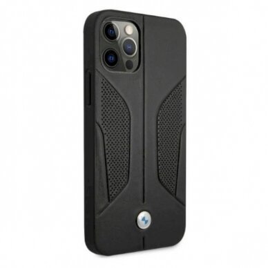 Originalus dėklas BMW BMHCP12MRSCSK iPhone 12/12 Pro 6,1"  Juodas hardcase Leather Perforate Sides 3