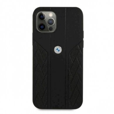 Originalus dėklas BMW BMHCP12MRSPPK iPhone 12/12 Pro 6,1"  Juodas hardcase Leather Curve Perforate 2