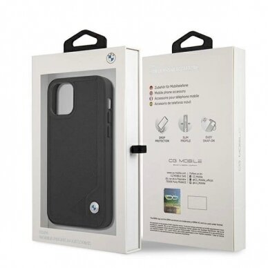 Originalus dėklas BMW BMHCP12SRCDPK iPhone 12 mini 5,4"  Juodas hardcase Leather Deboss 7