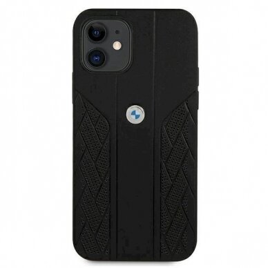 Originalus dėklas BMW BMHCP12SRSPPK iPhone 12 mini 5,4"  Juodas hardcase Leather Curve Perforate 2